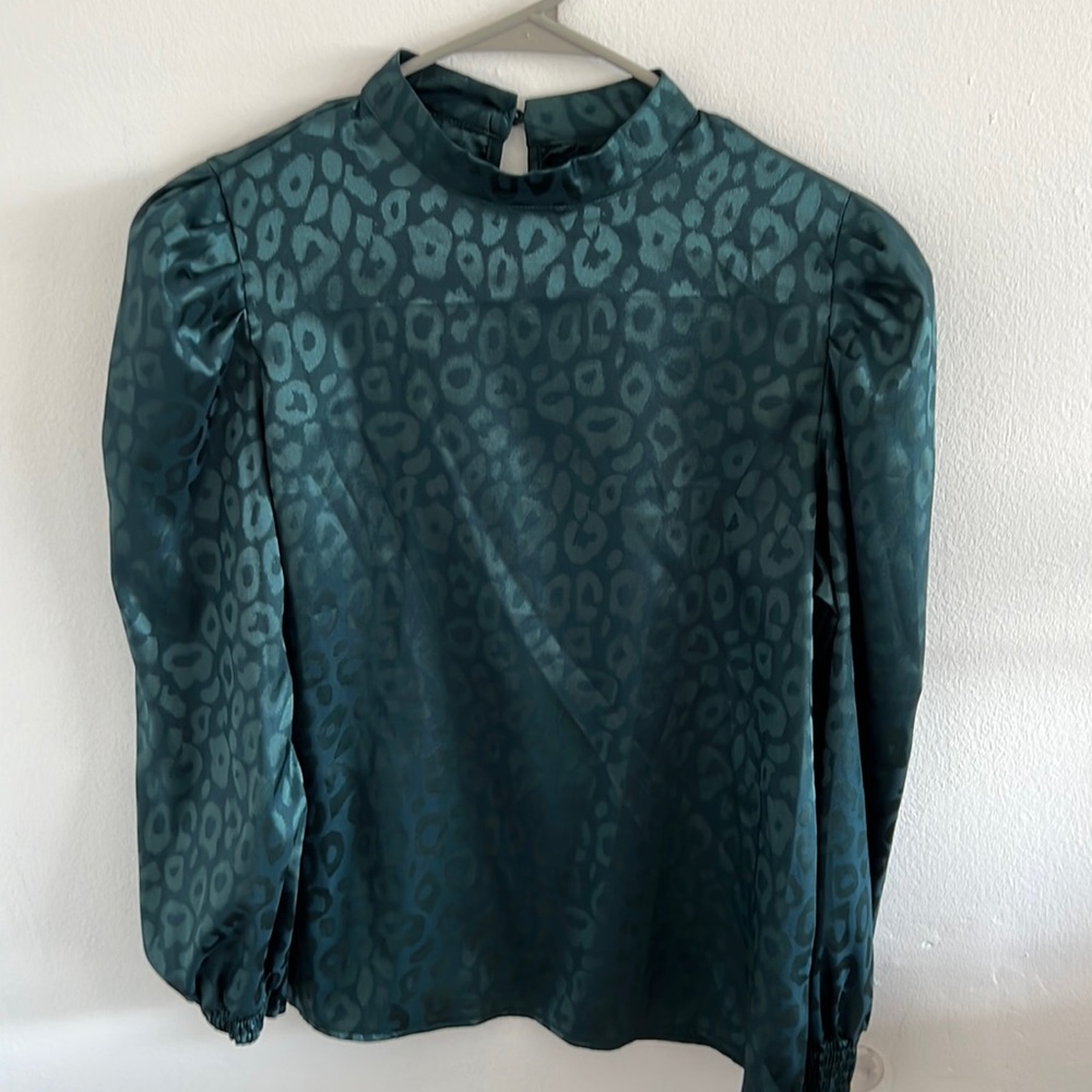 Green Leopard Blouse